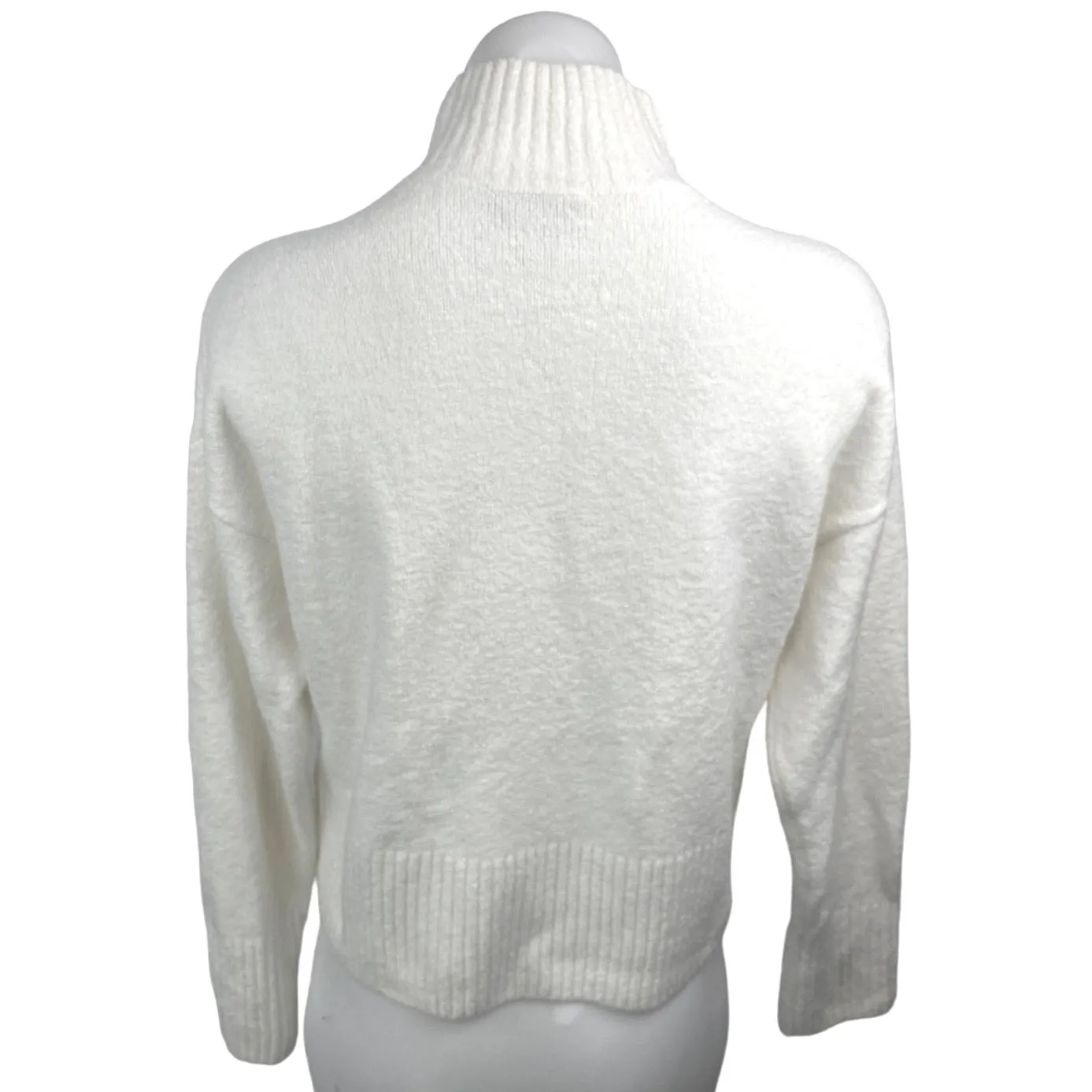 & Other Stories White Wool Turtleneck Long Sleeve Fleece Pullover Sweater Top XS