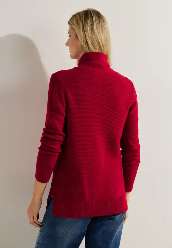 302468- Red Cowl Neck Jumper - Cecil