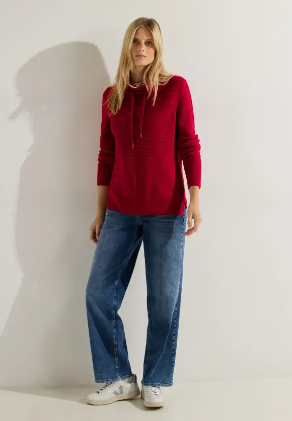 302468- Red Cowl Neck Jumper - Cecil