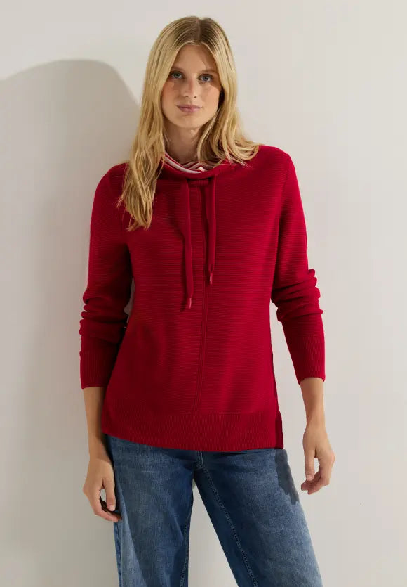 302468- Red Cowl Neck Jumper - Cecil