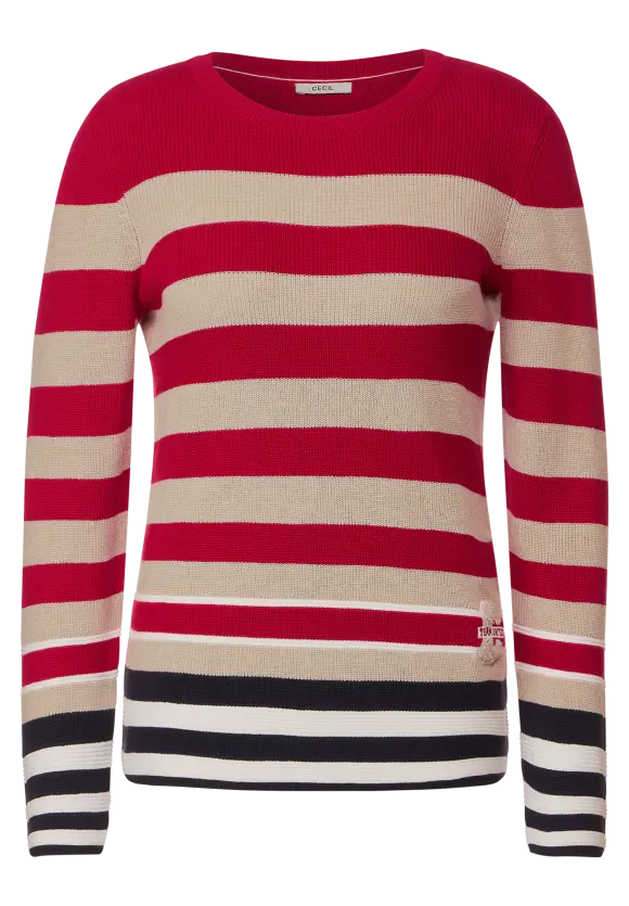 302472- Stripe Knit Jumper - Cecil