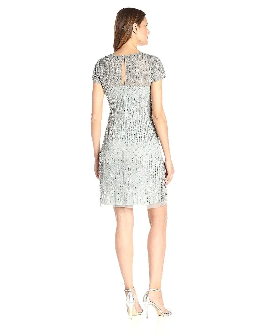 Adrianna Papell - 41926810 Cap Sleeve Rivulet Beaded Sheath Dress