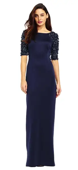 Adrianna Papell - AP1E201359 Embellished Scuba Sheath Dress