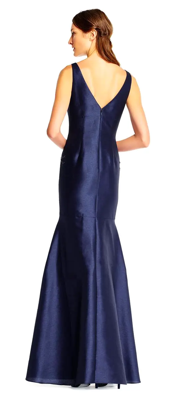 Adrianna Papell - AP1E201575 Embellished V-neck Trumpet Dress