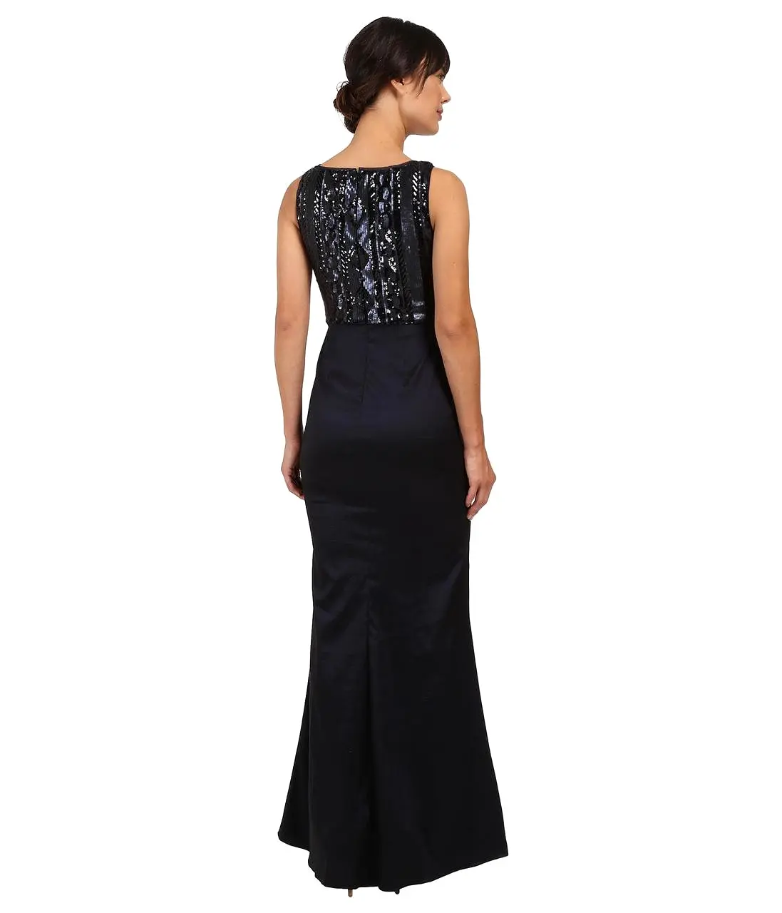 Adrianna Papell - Bateau Neckline Sequined Long Dress AP1E200234