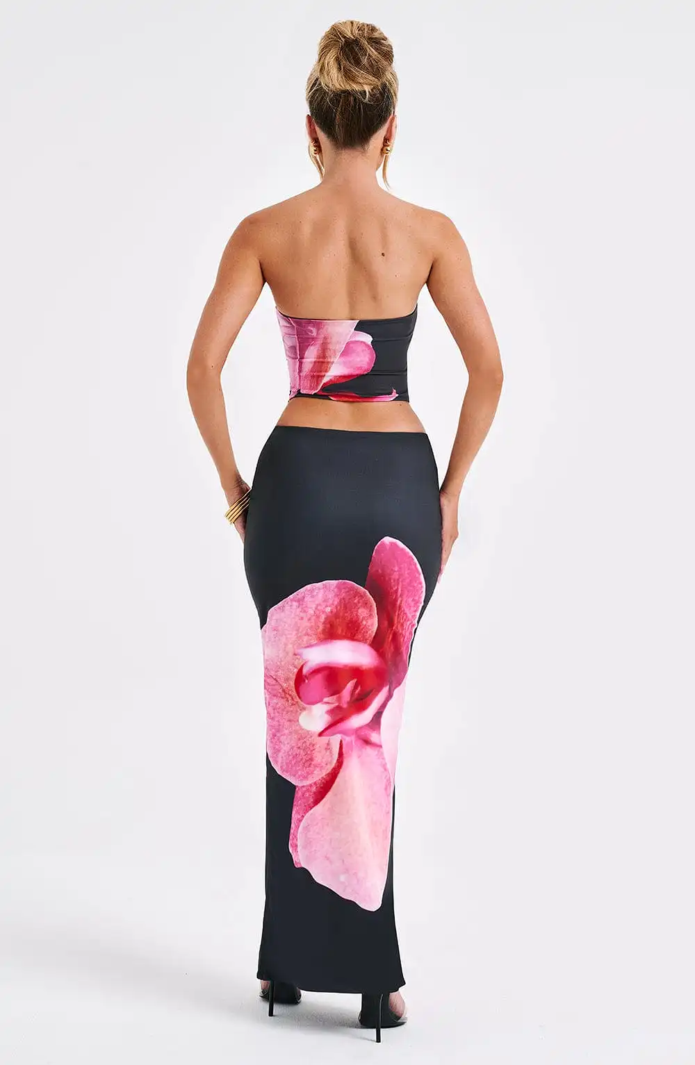 Allegra Maxi Skirt - Black Floral Print