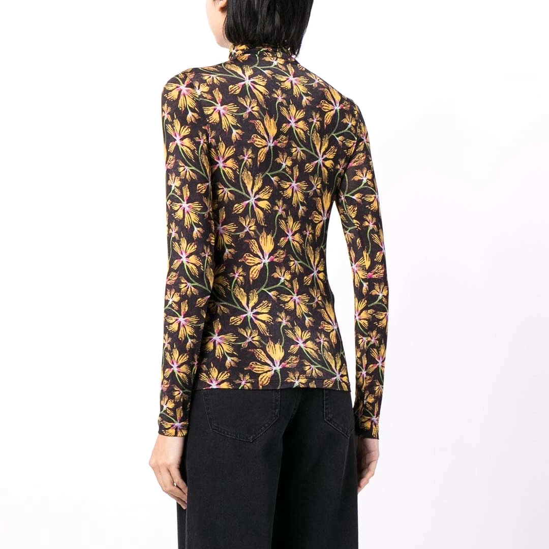 AURELIA TURTLENECK TOP FLORAL MAPLE