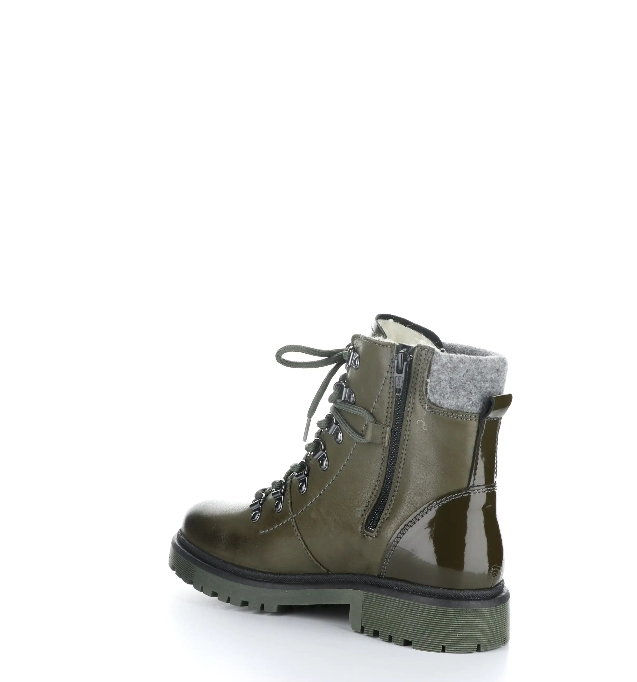 AXEL Olive/Grey Zip Up Ankle Boots