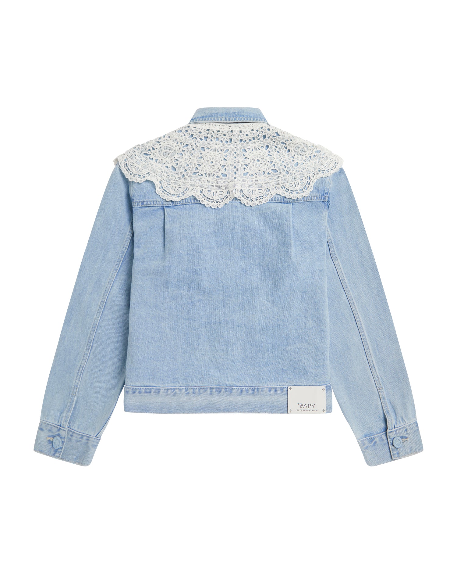 BAPY LACE-PATCHED DENIM JACKET LADIES