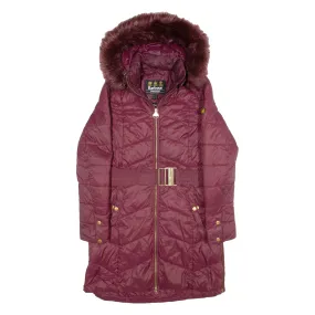 BARBOUR Womens Parka Jacket Maroon 90s Hooded UK 12