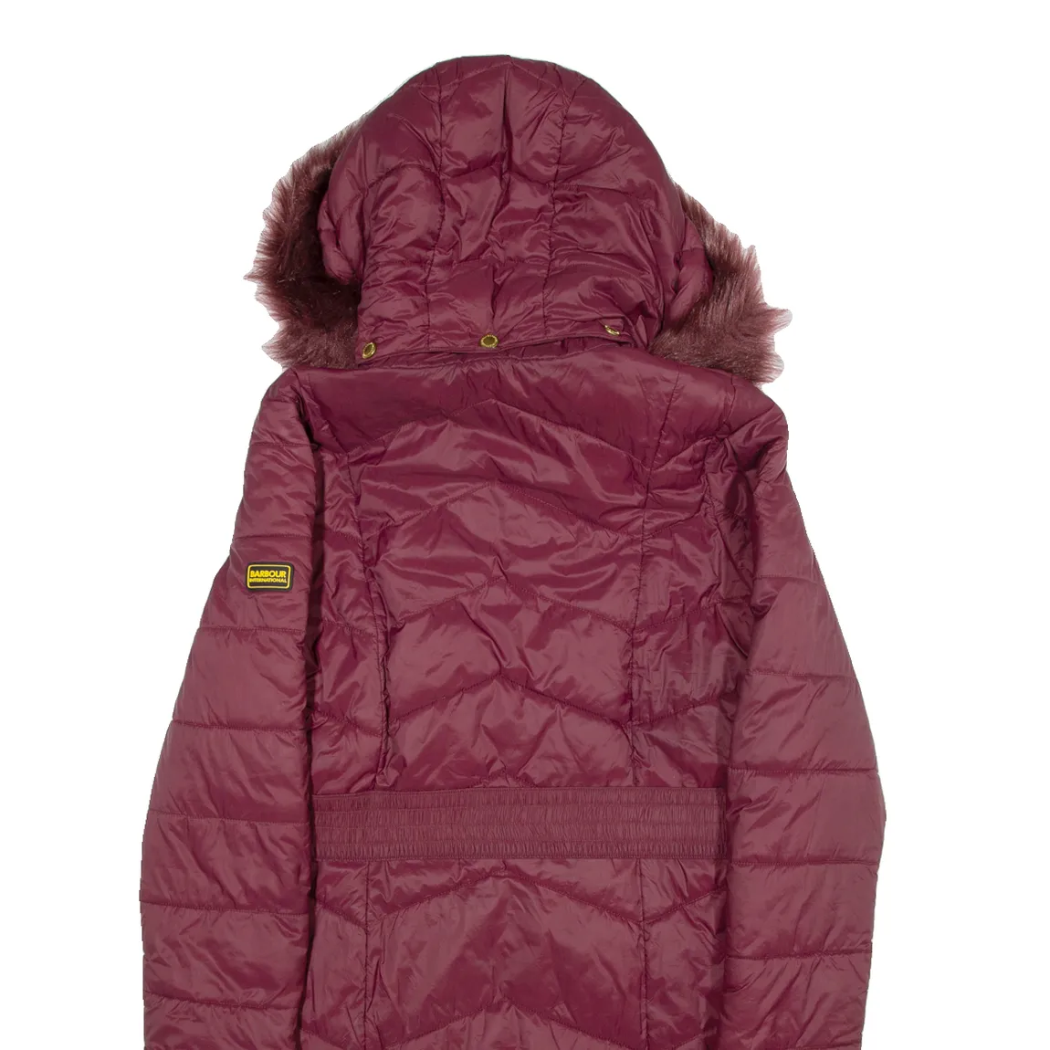 BARBOUR Womens Parka Jacket Maroon 90s Hooded UK 12