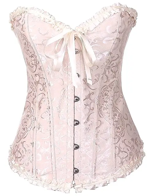 Bavarian Style Overbust Corset with Tummy Control and Push-Up Effect in Elegant Design