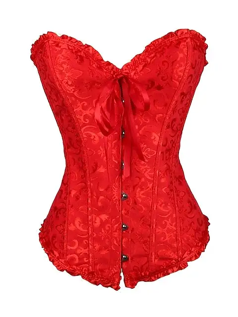 Bavarian Style Overbust Corset with Tummy Control and Push-Up Effect in Elegant Design