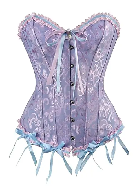 Bavarian Style Overbust Corset with Tummy Control and Push-Up Effect in Elegant Design