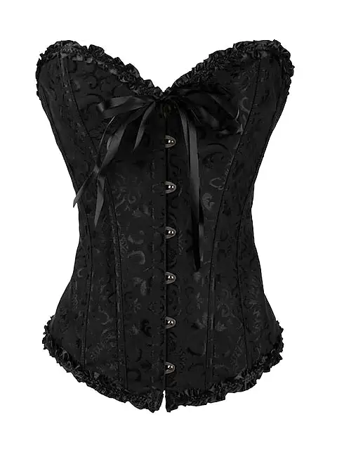 Bavarian Style Overbust Corset with Tummy Control and Push-Up Effect in Elegant Design