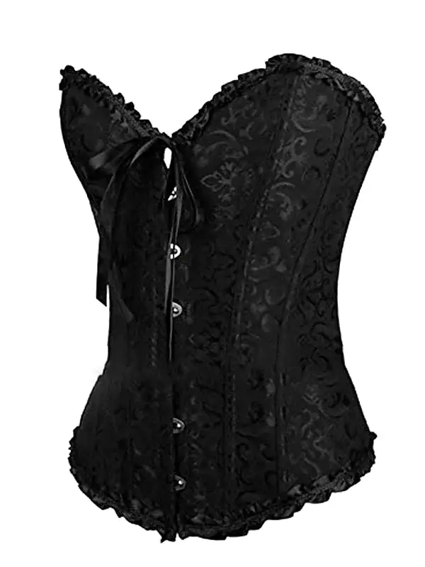 Bavarian Style Overbust Corset with Tummy Control and Push-Up Effect in Elegant Design