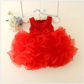 Beads Baptism Ball Gown