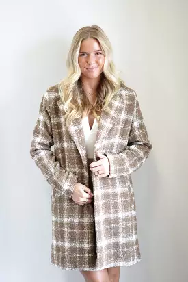 Belle Boucle Plaid Long Coat