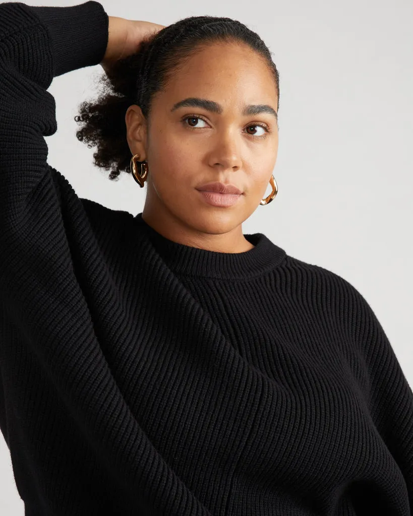 Better-Than-Wool Dolman Sweater - Black