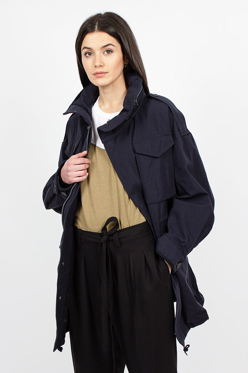 Bickle Gabardine Coat Navy