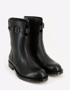 Black Leather Rockstud Boots