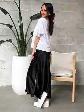 BLACK TAPE Satin Maxi Skirt