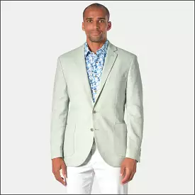 Brook Taverner Doherty Mint Cotton Linen Herringbone Jacket<><>