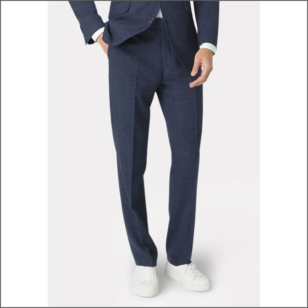 Brook Taverner Tailored Fit Navy Linen Mix Suit<><>Waist Coat Optional