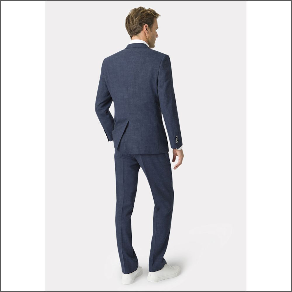 Brook Taverner Tailored Fit Navy Linen Mix Suit<><>Waist Coat Optional