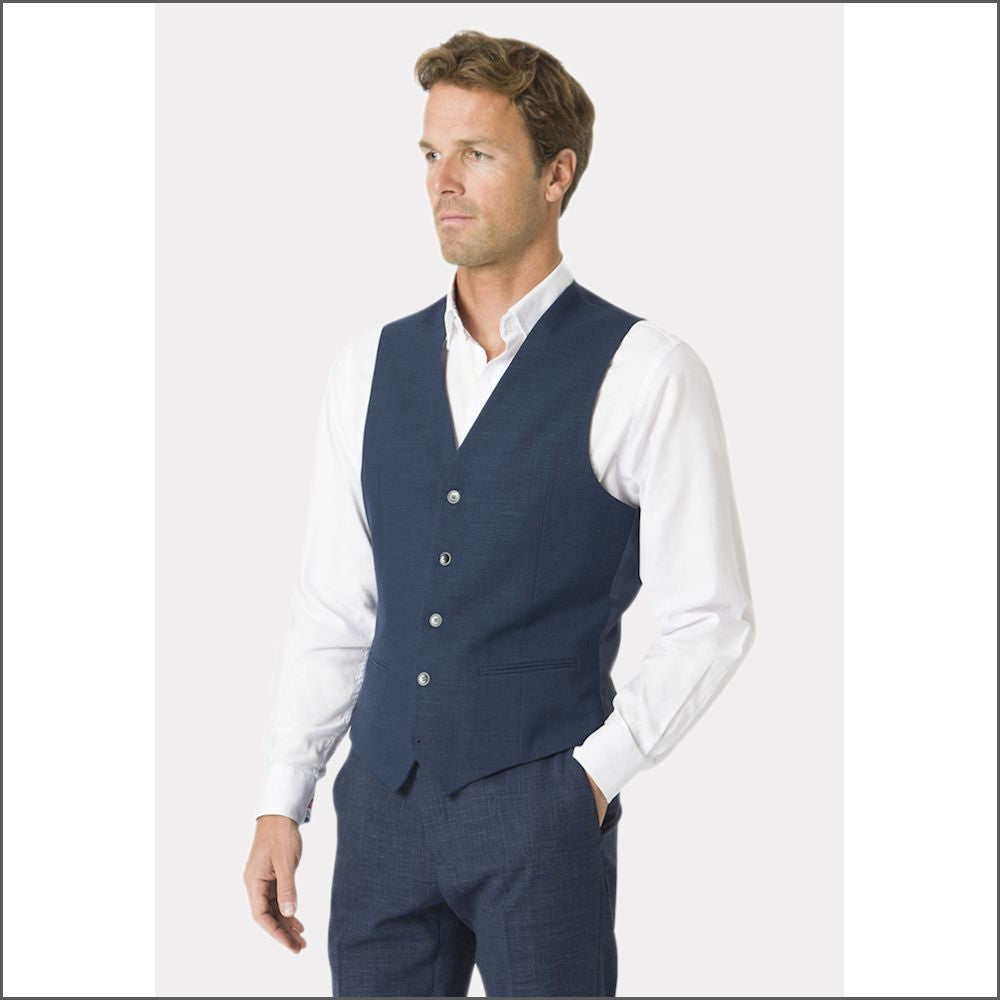 Brook Taverner Tailored Navy Tailored  Waist Coat<><>