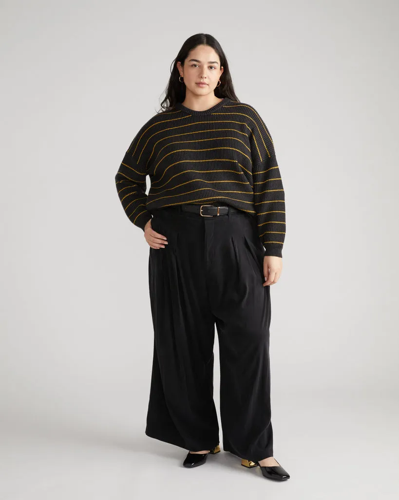 Bruno Sweater - Dark Ash/Gold Stripe