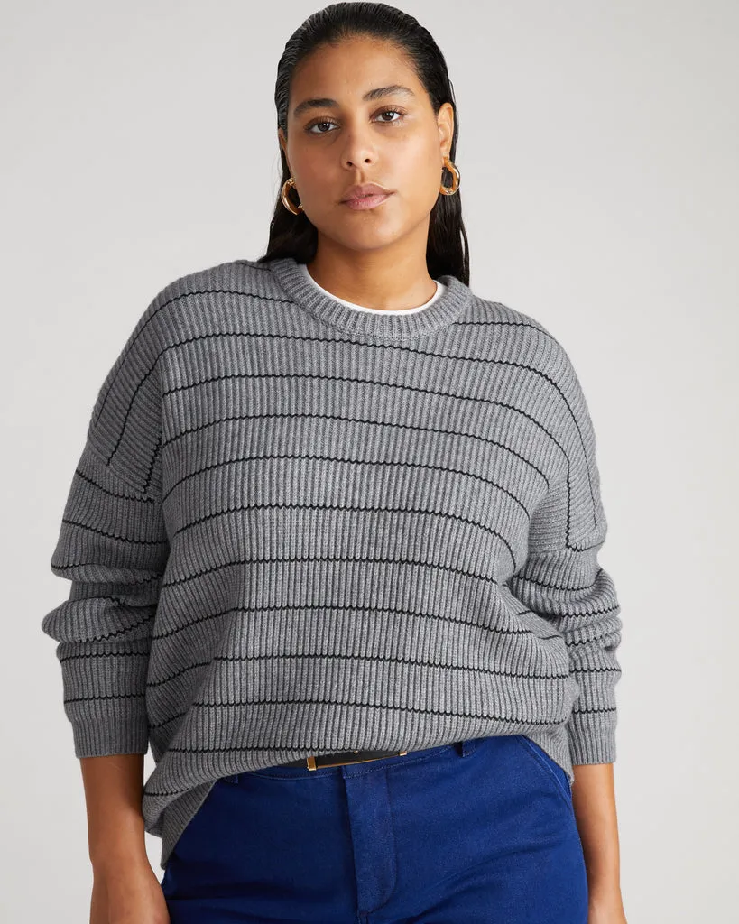 Bruno Sweater - Heather Grey/Black Stripe