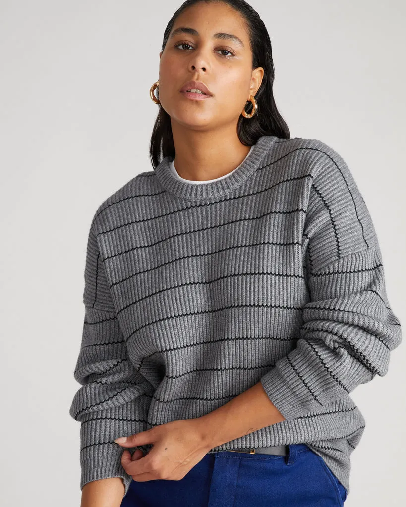 Bruno Sweater - Heather Grey/Black Stripe