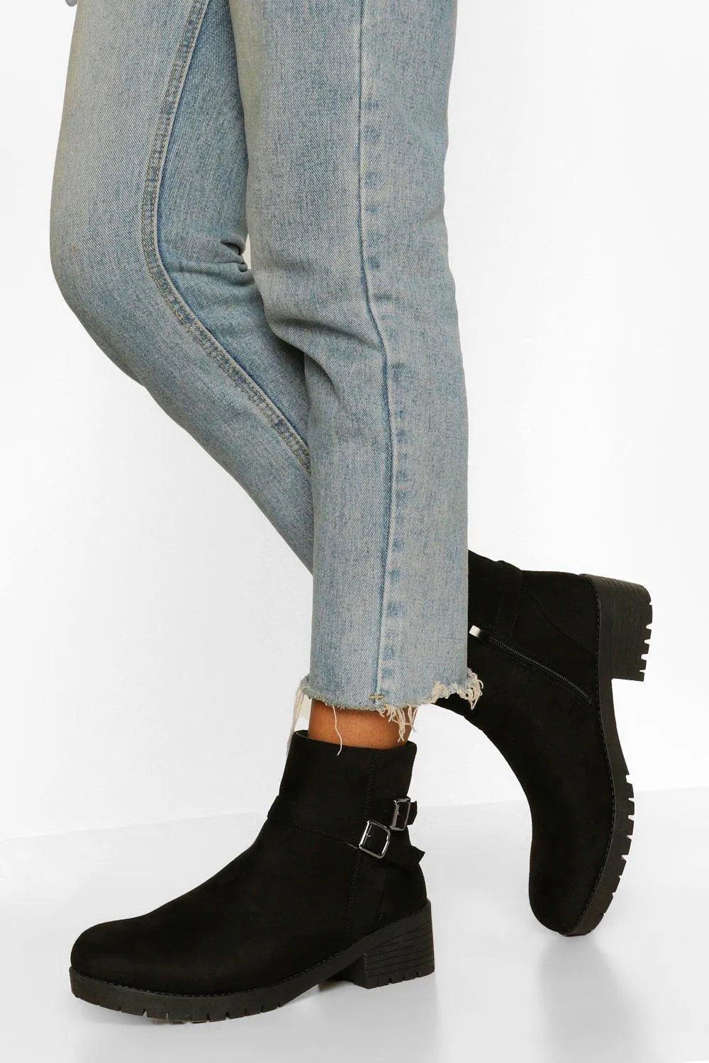 Buckle Detail Chunky Chelsea Boot