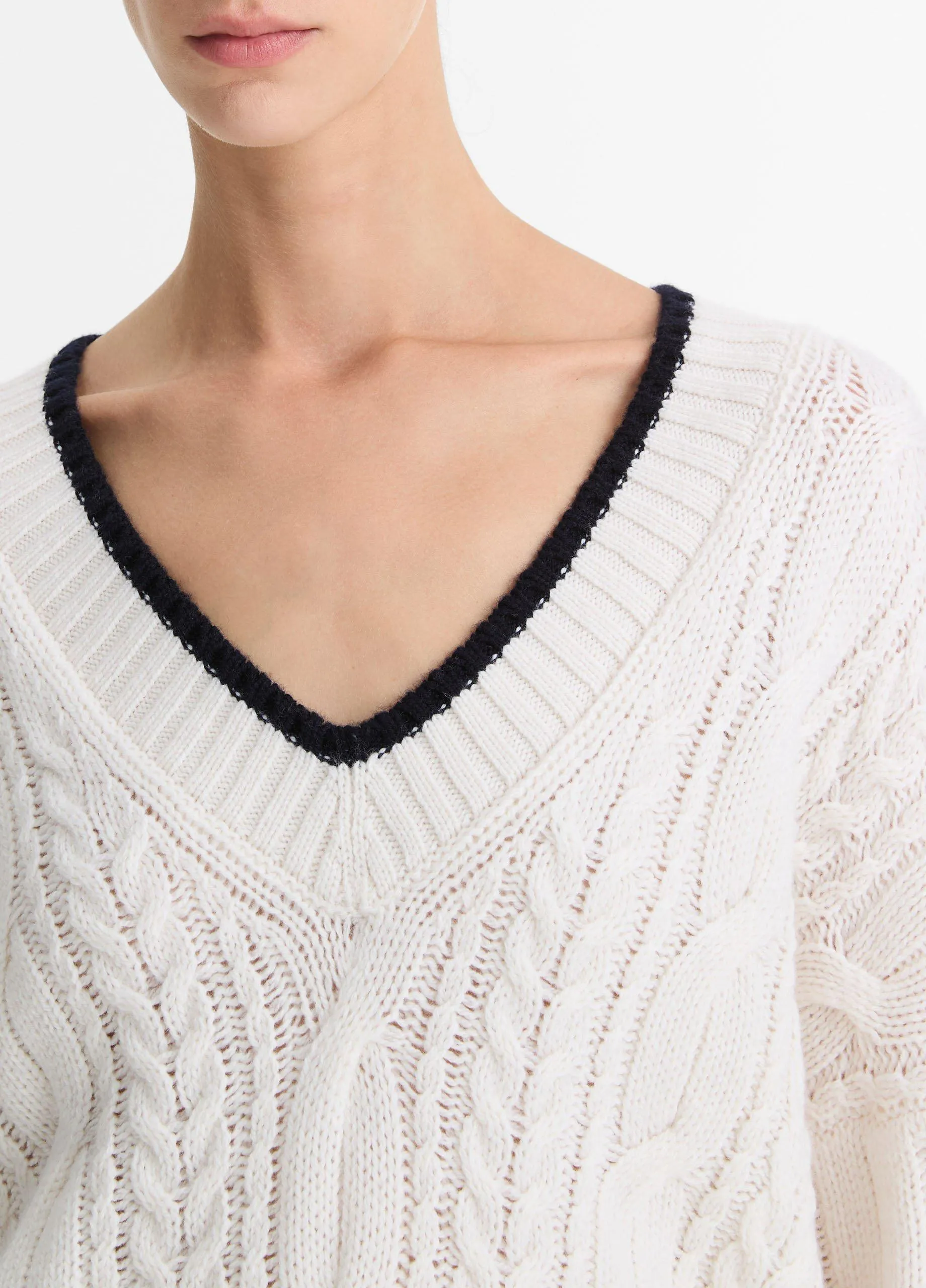 Cable-Knit Wool-Cashmere Oversized Sweater