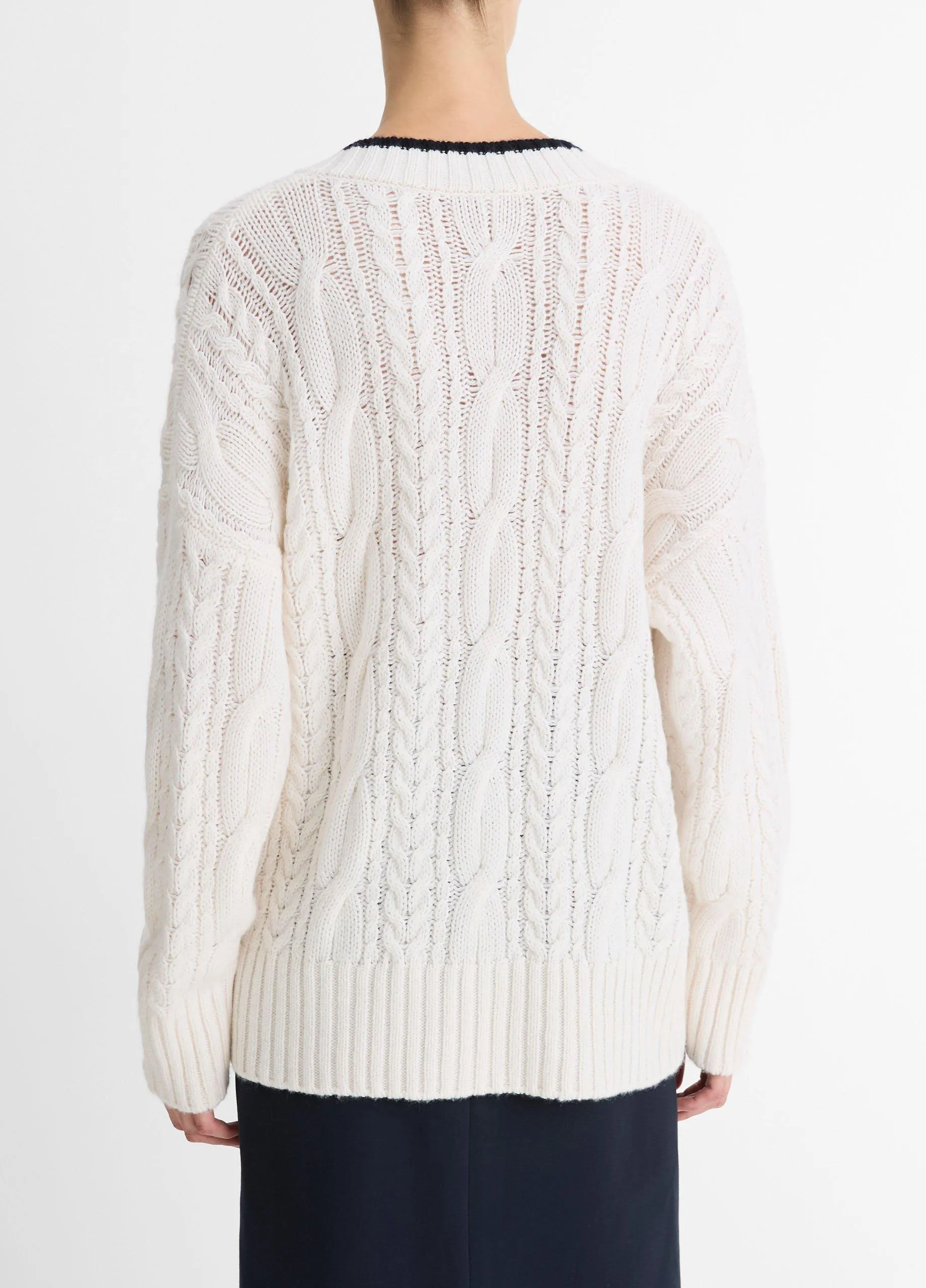 Cable-Knit Wool-Cashmere Oversized Sweater