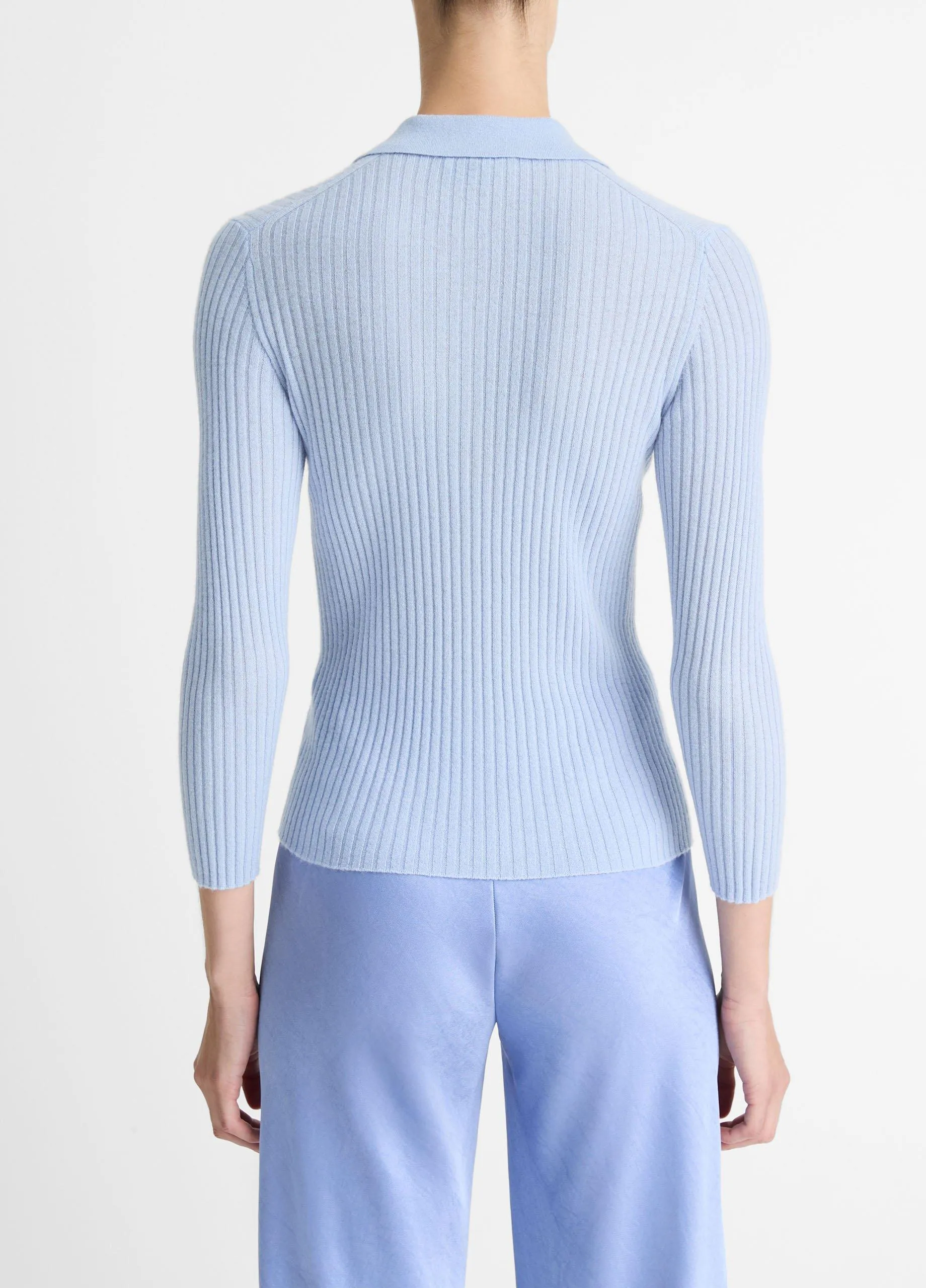 Cashmere-Blend Polo Sweater