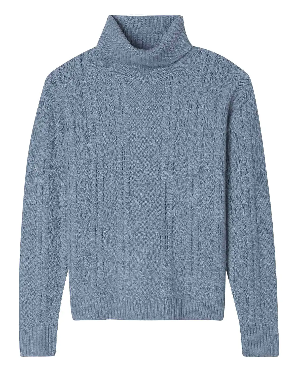 Cashmere Mixed Cable Turtleneck