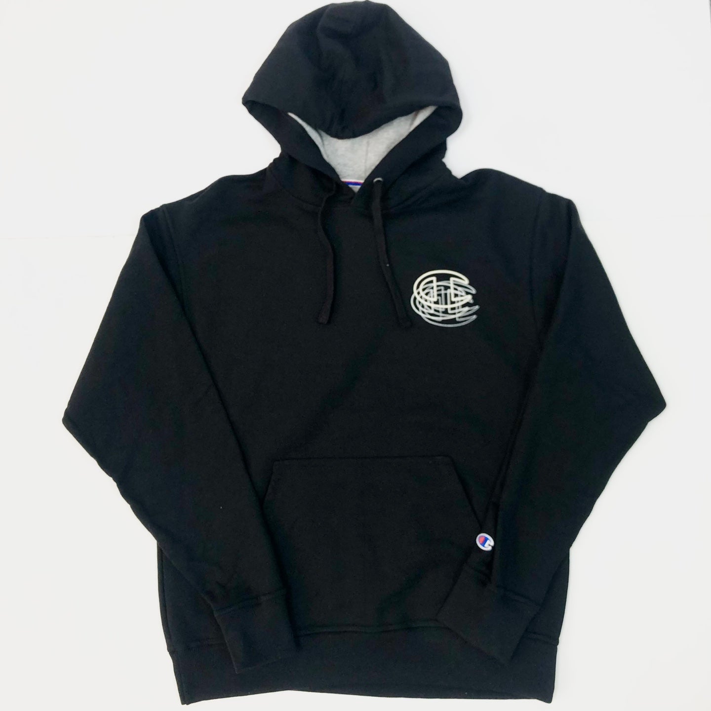 CHAMPION Powerblend Fleece Hoodie Logo - Black