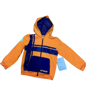 Children's Crocs Windwear Hooded  Nylon Jacket - Size 5 Orange/Navy