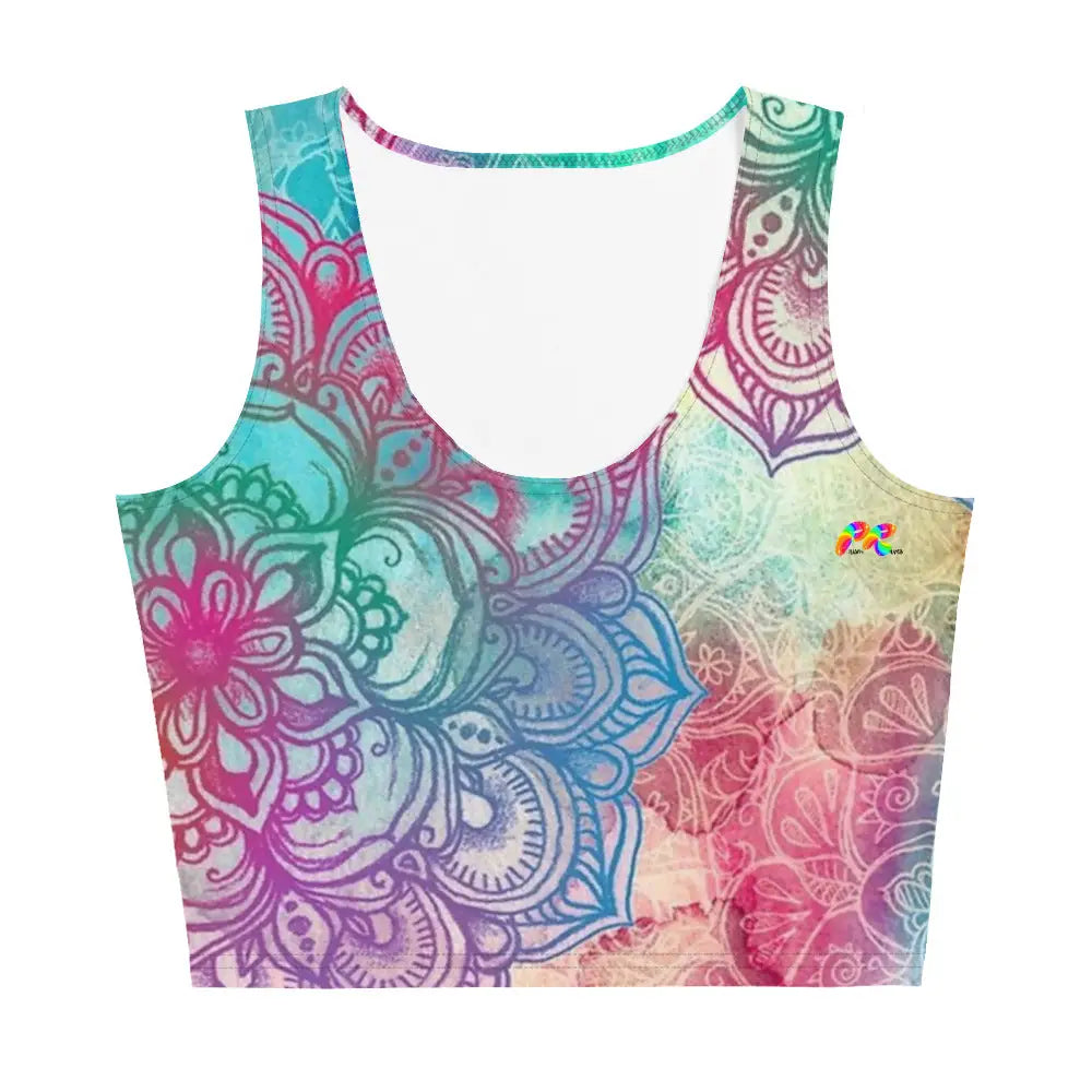 Colorful Mandala Rave Crop Top