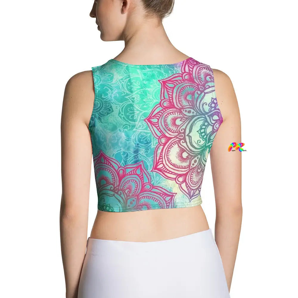 Colorful Mandala Rave Crop Top