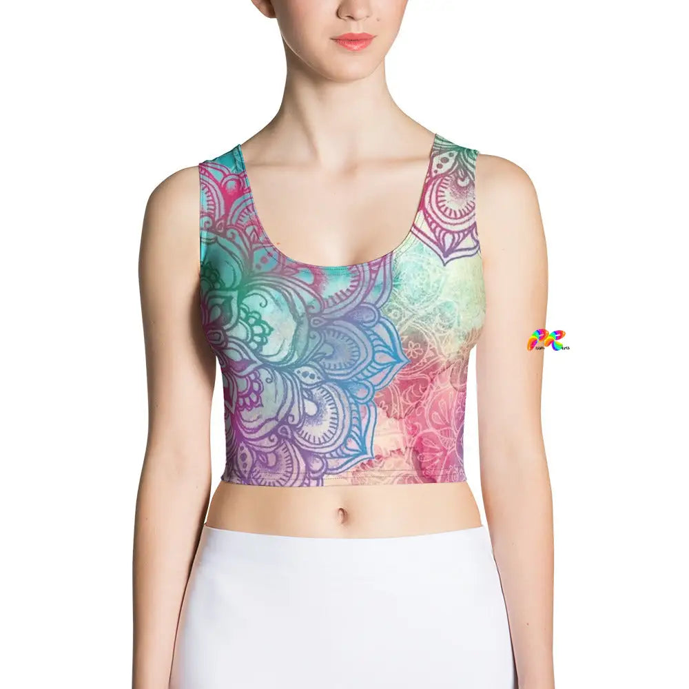 Colorful Mandala Rave Crop Top