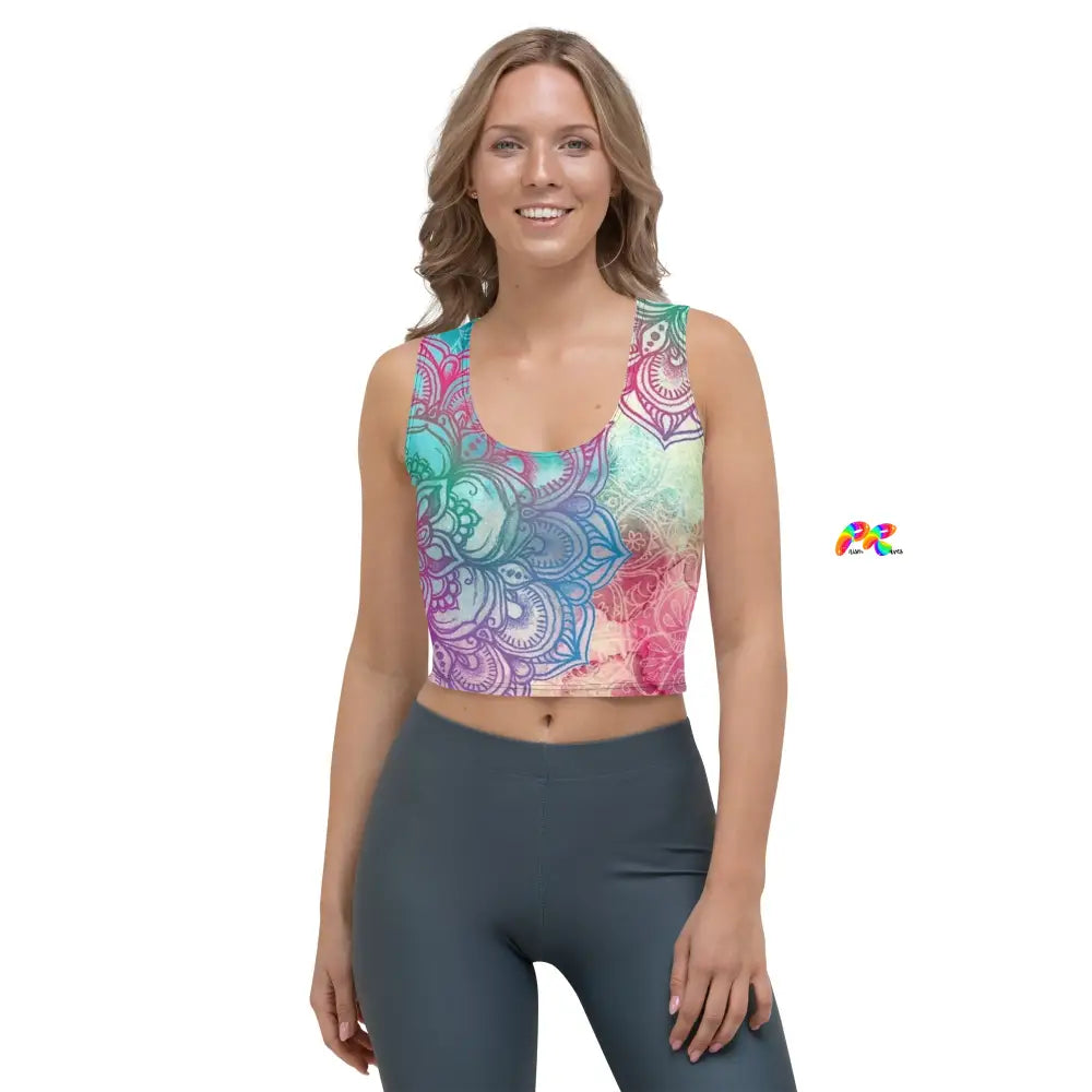 Colorful Mandala Rave Crop Top