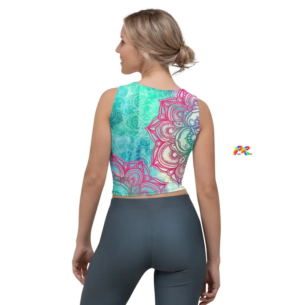 Colorful Mandala Rave Crop Top