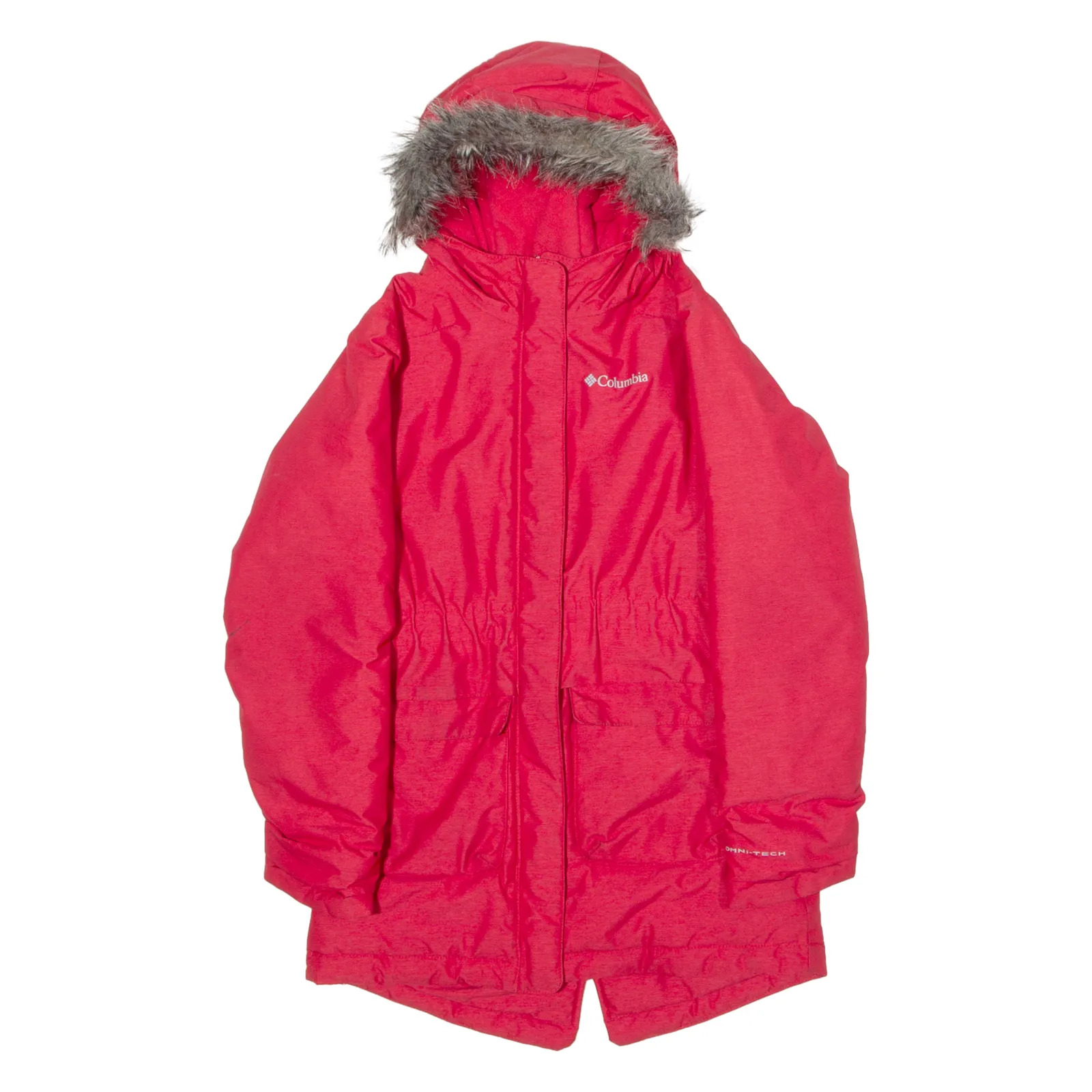 COLUMBIA Girls Parka Coat Red Hooded M