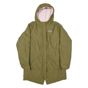 COLUMBIA Insulated Girls Parka Coat Green Hooded XL