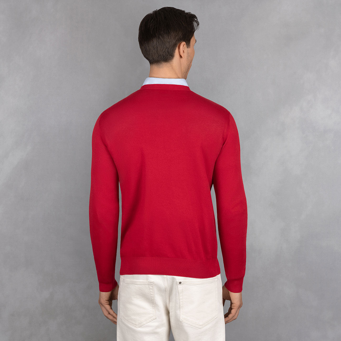 Cotton Pullover V-Neck Men