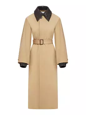 Cotton trench coat with braided collar