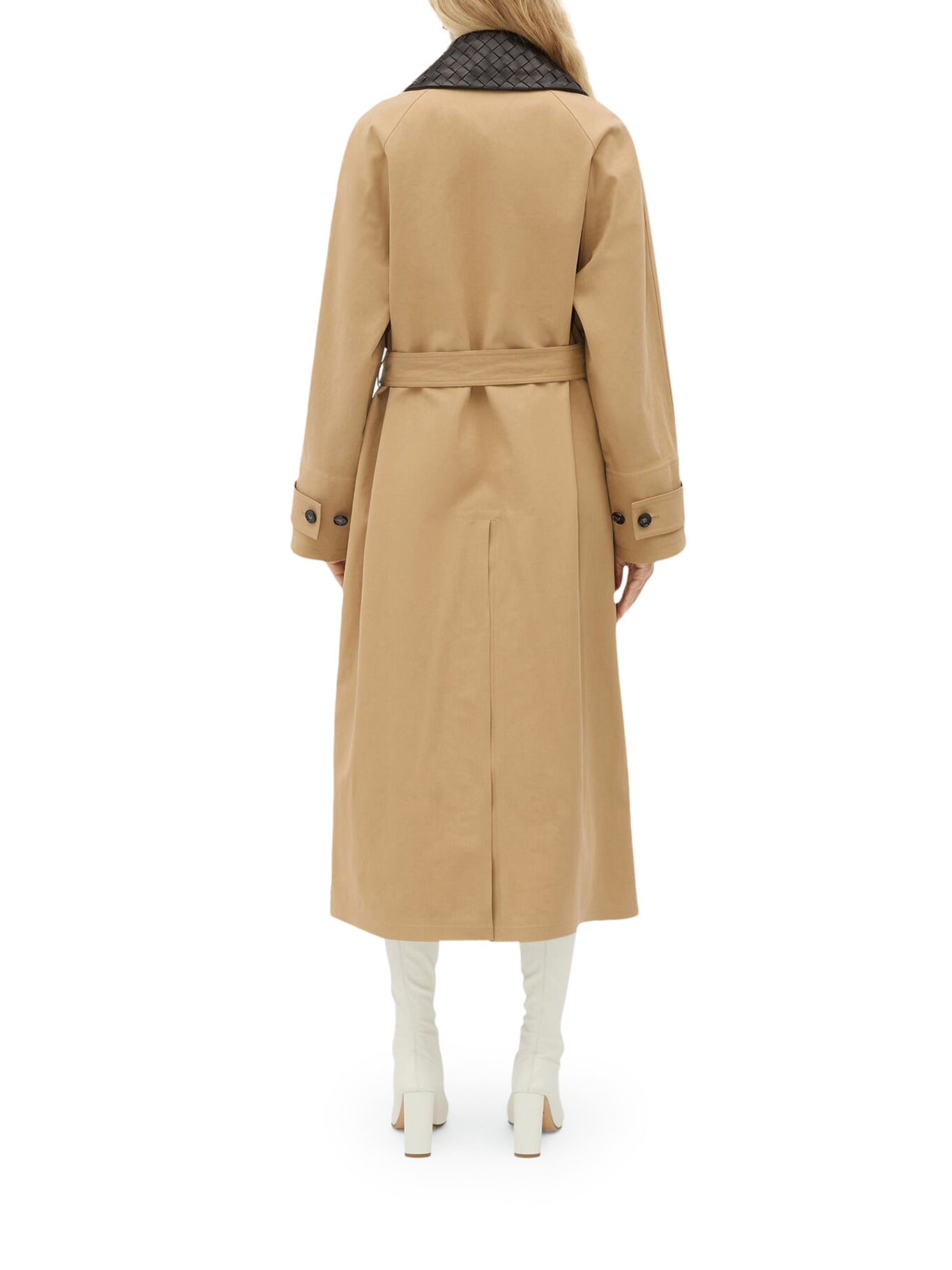 Cotton trench coat with braided collar